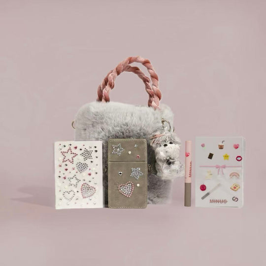 Cozy Winter Gifting Collection| Lipstick, Plush Handbag with BOBOGO & Case